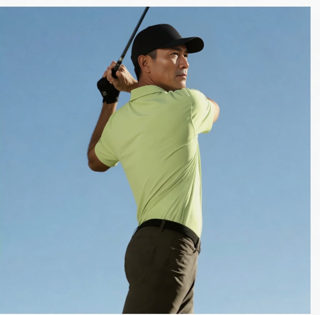 DryDual moisture-wicking performance fabric in golf apparel — polo shirt stays dry and sweat-free